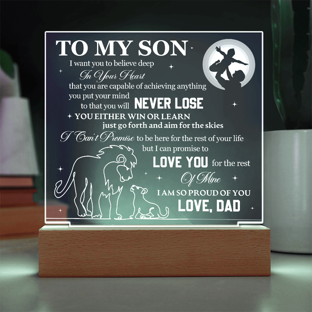 Son Love Dad "Aim For The Skies" | Acrylic LED Plaque