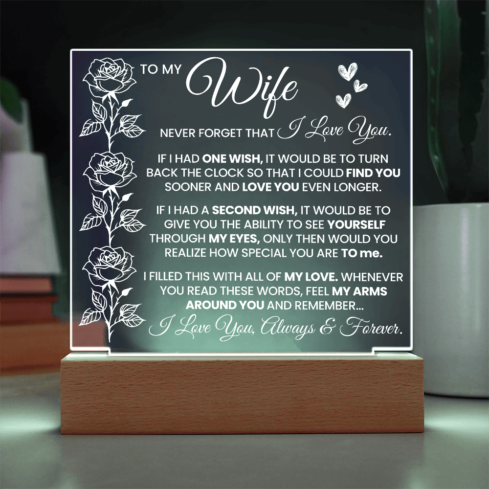 Wife "Never Forget" | Acrylic LED Plaque