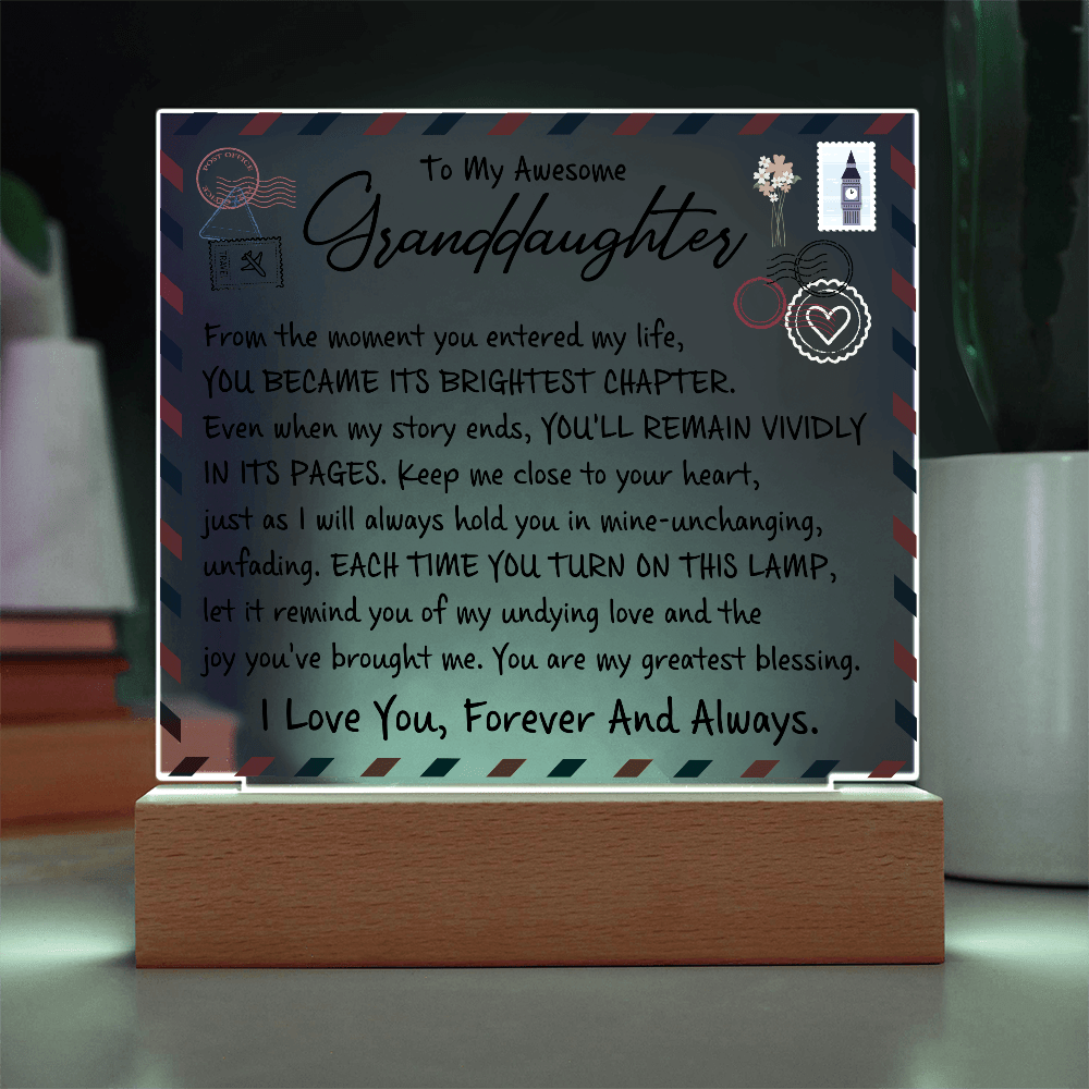 Granddaughter "Brightest Chapter" | Acrylic LED Plaque