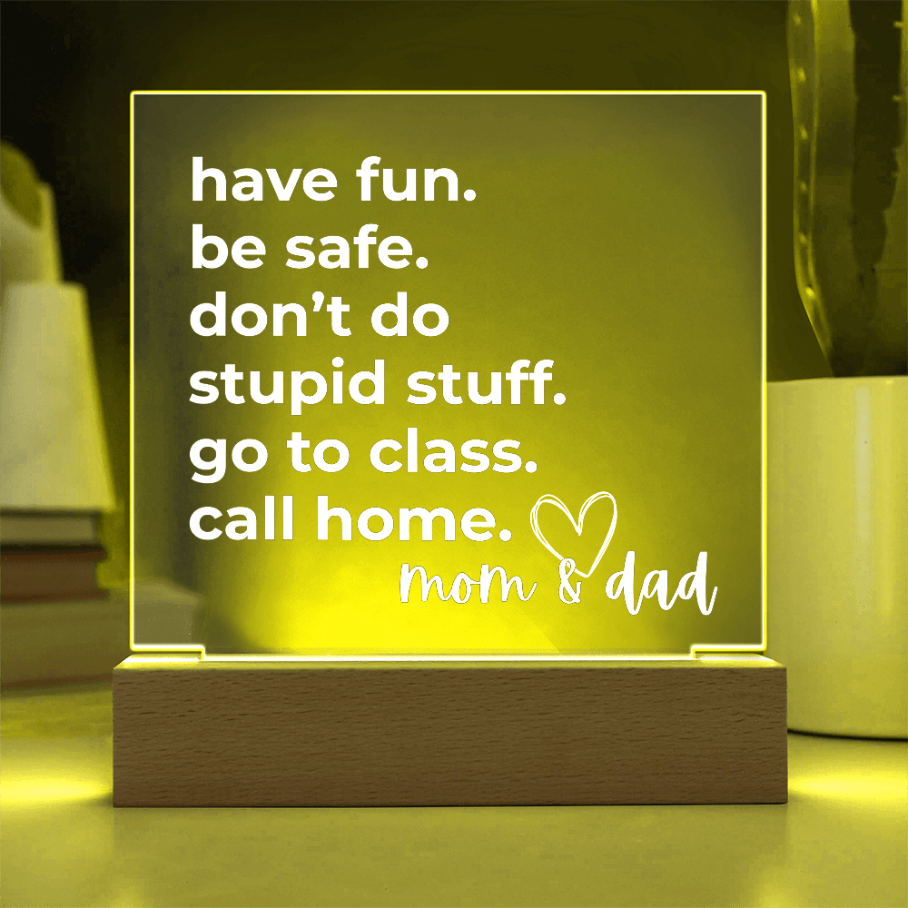 Call Home Love Mom & Dad | Square Acrylic Plaque