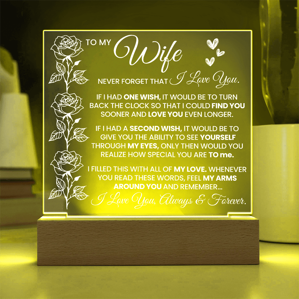 Wife "Never Forget" | Acrylic LED Plaque