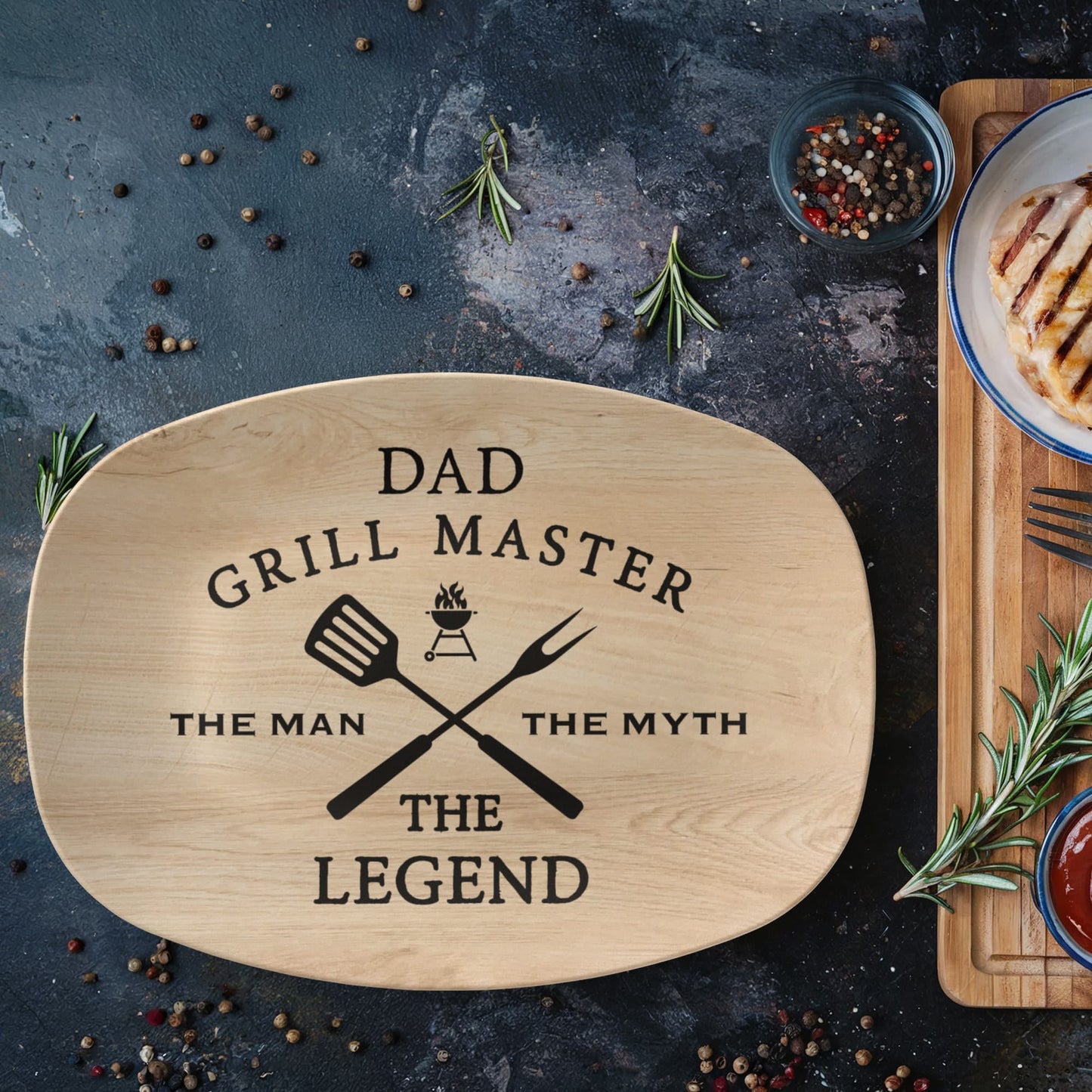 Dad Grill Master "The Man The Myth The Legend" Platter
