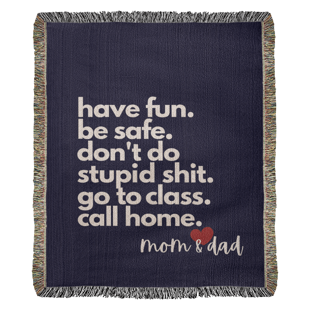 Call Home Love Mom & Dad | Heirloom Woven Blanket