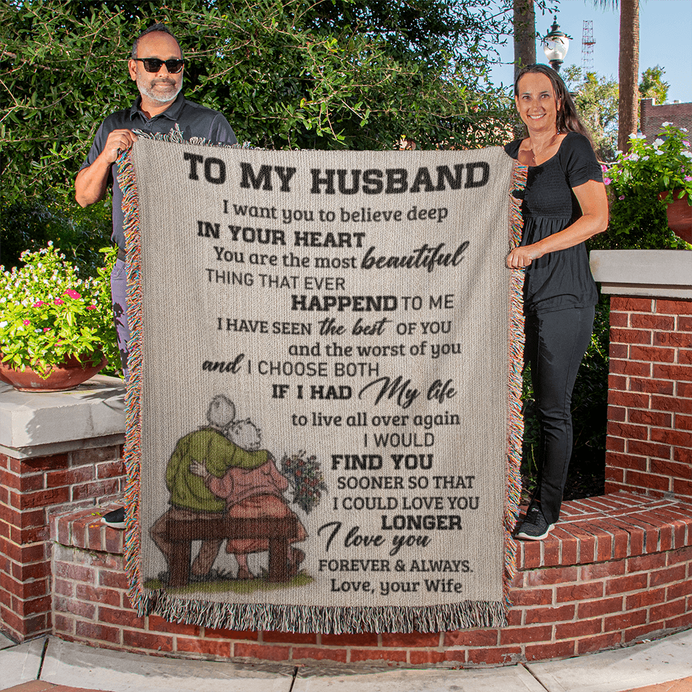 Husband Love Wife "Most Beautiful Thing" | Heirloom Woven Blanket