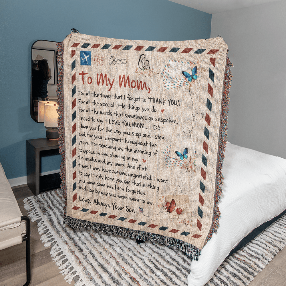 Mom Love Son "For All The Times" | Heirloom Woven Blanket
