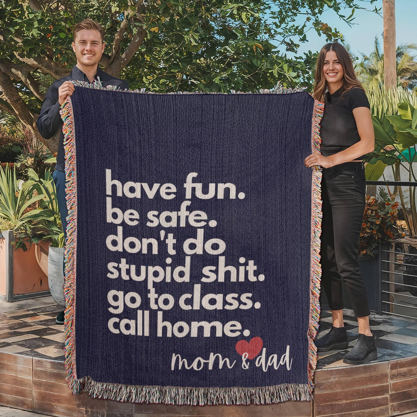 Call Home Love Mom & Dad | Heirloom Woven Blanket