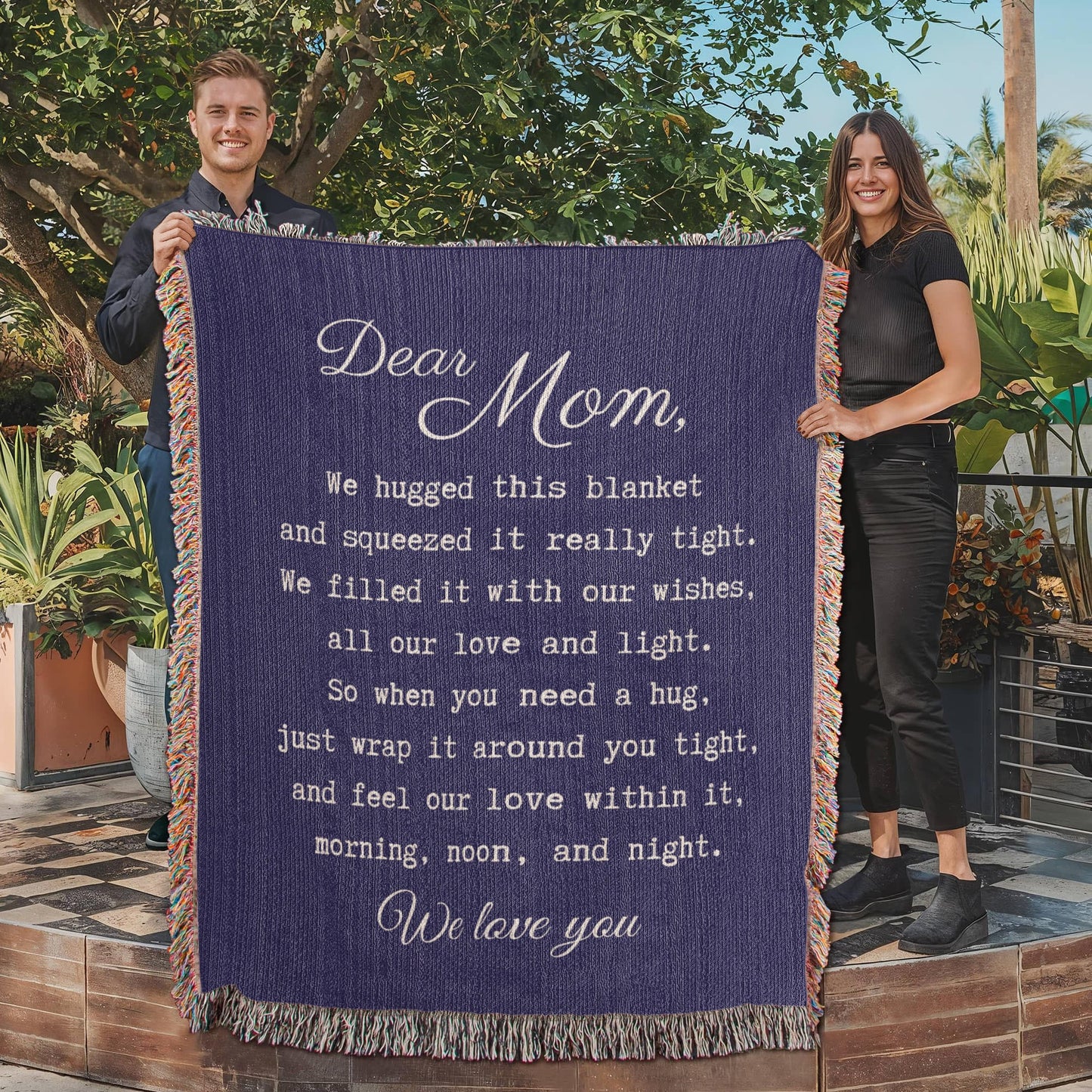 Mom "We Hugged This Blanket" | Heirloom Woven Blanket