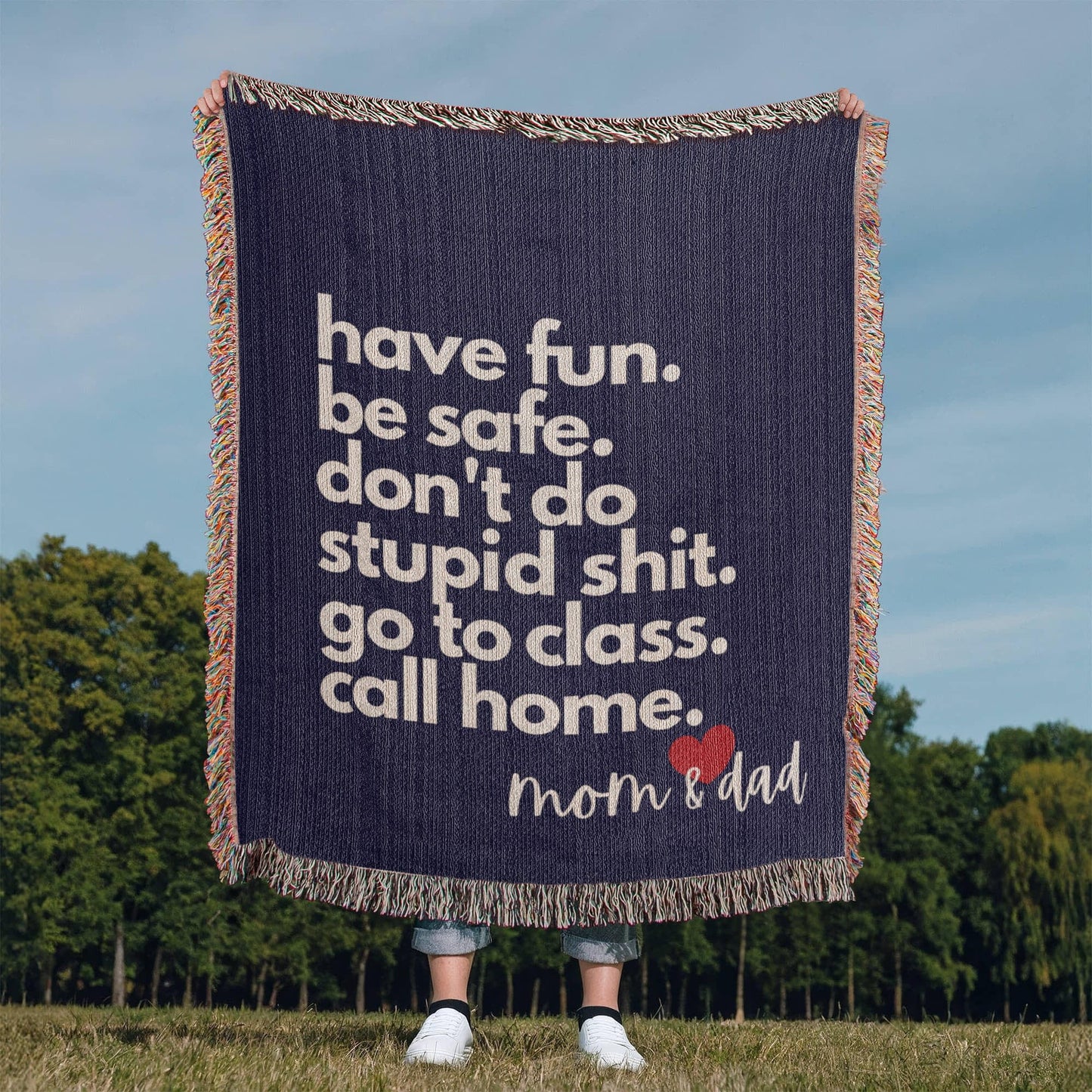 Call Home Love Mom & Dad | Heirloom Woven Blanket