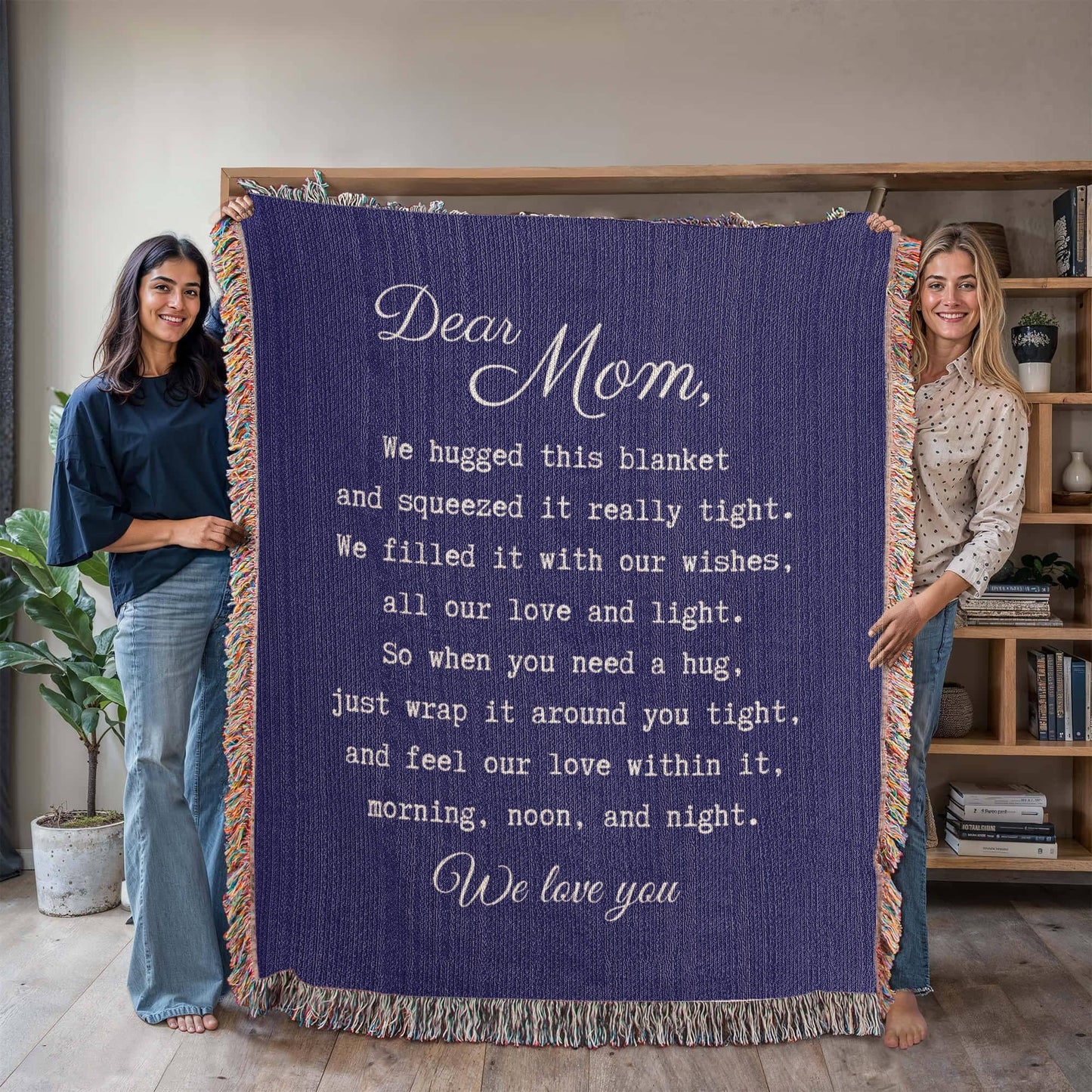 Mom "We Hugged This Blanket" | Heirloom Woven Blanket