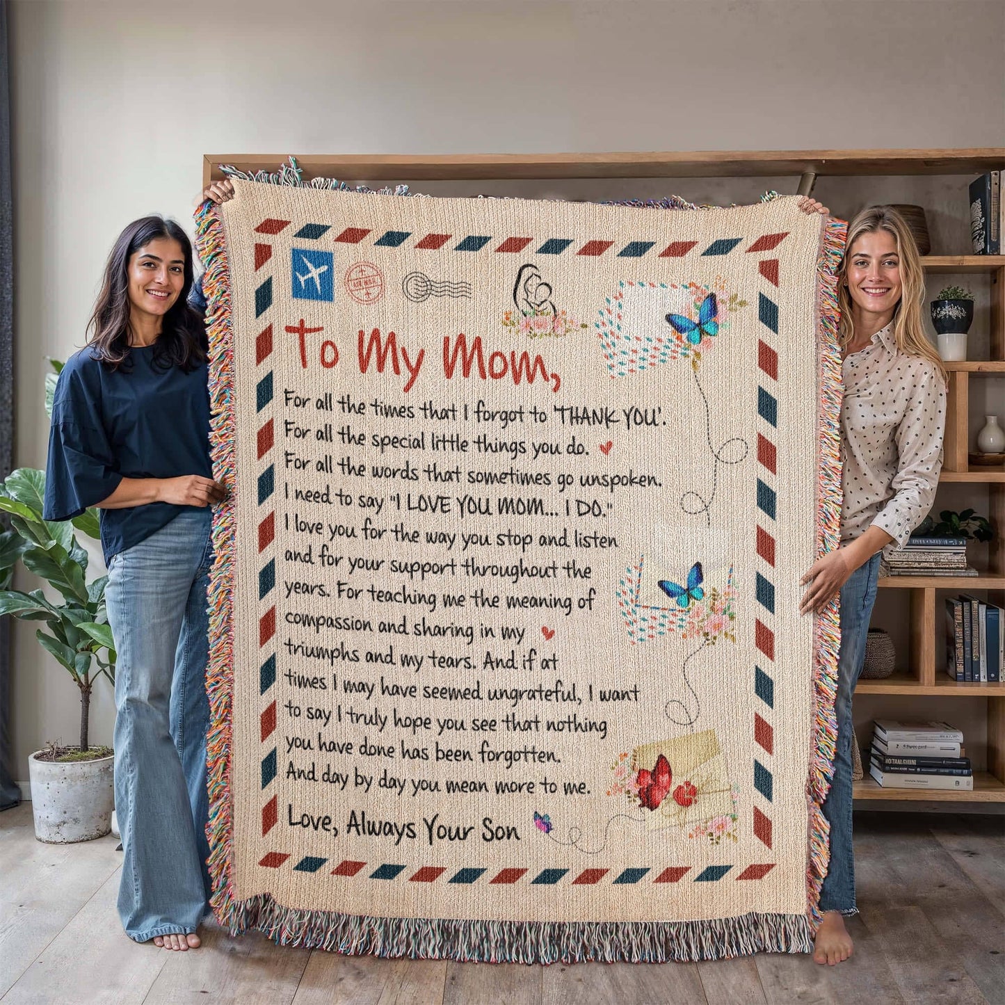 Mom Love Son "For All The Times" | Heirloom Woven Blanket