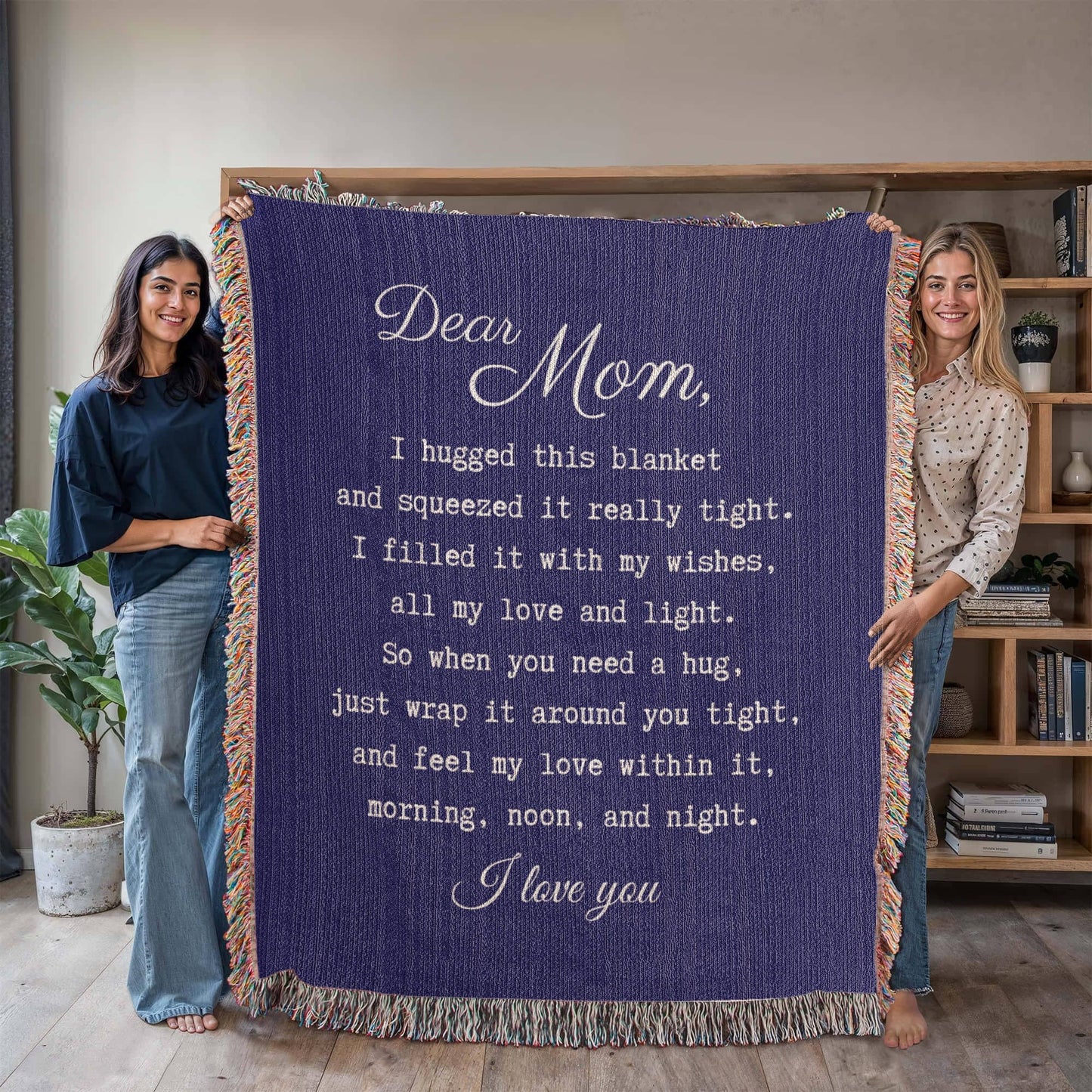 Mom "I Hugged This Blanket" | Heirloom Woven Blanket