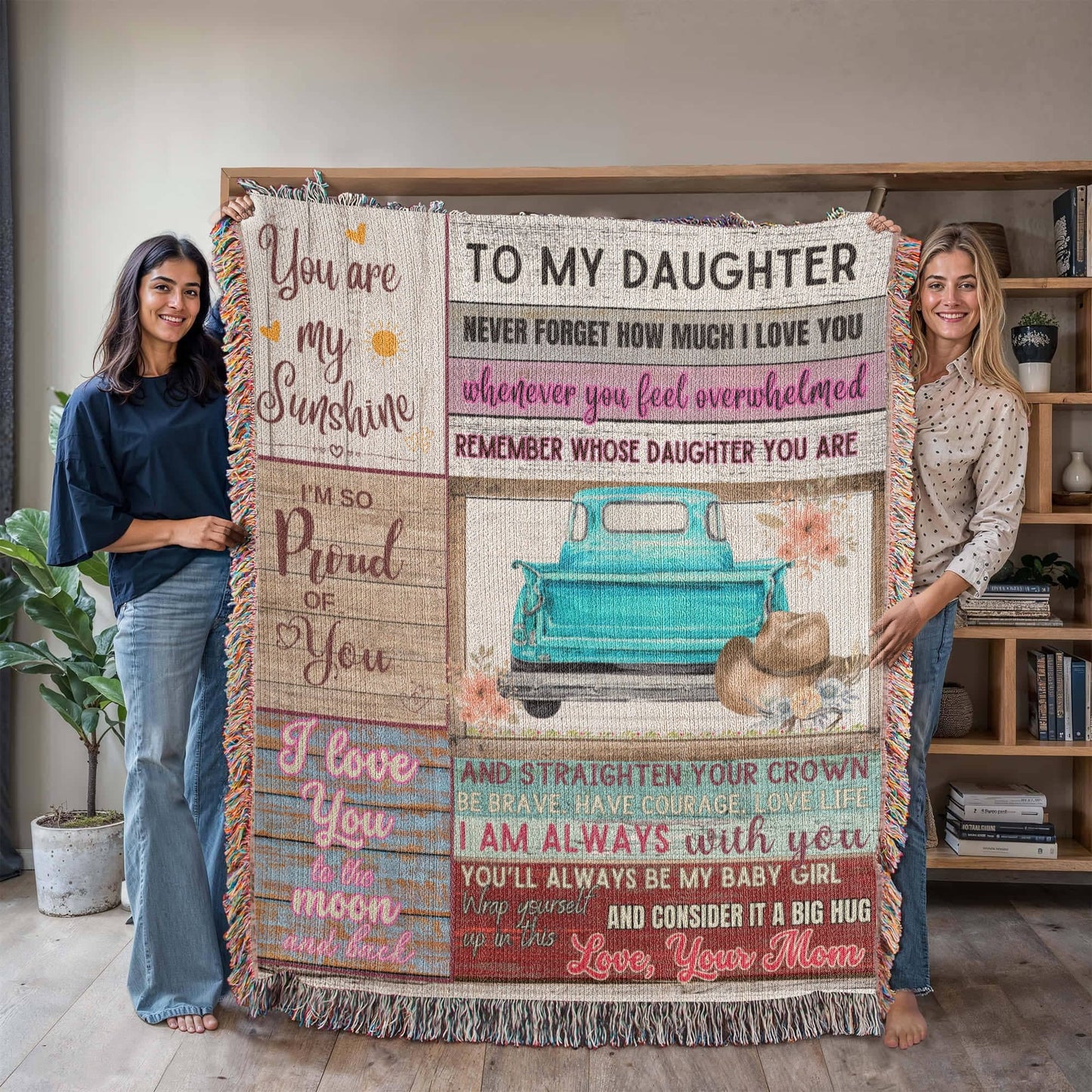 Daughter Love Mom "Never Forget" | Heirloom Woven Blanket
