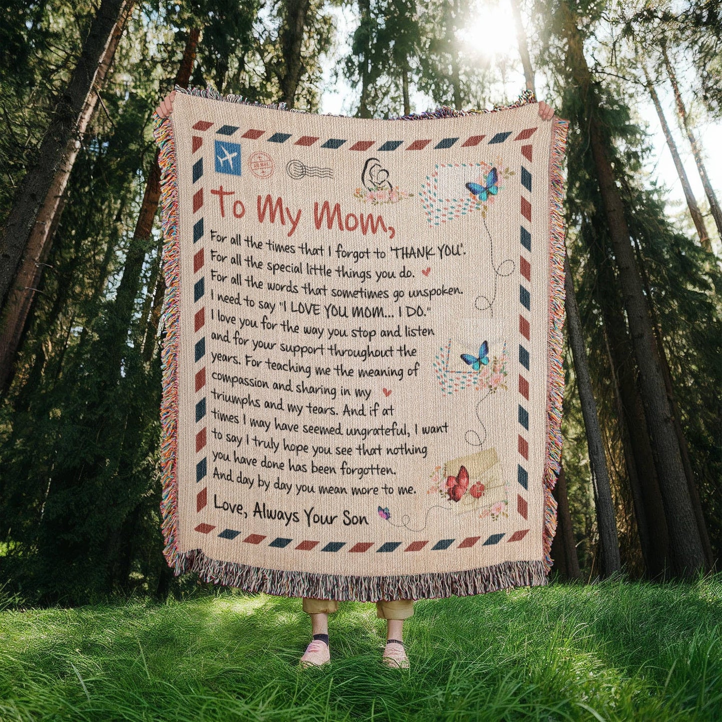 Mom Love Son "For All The Times" | Heirloom Woven Blanket