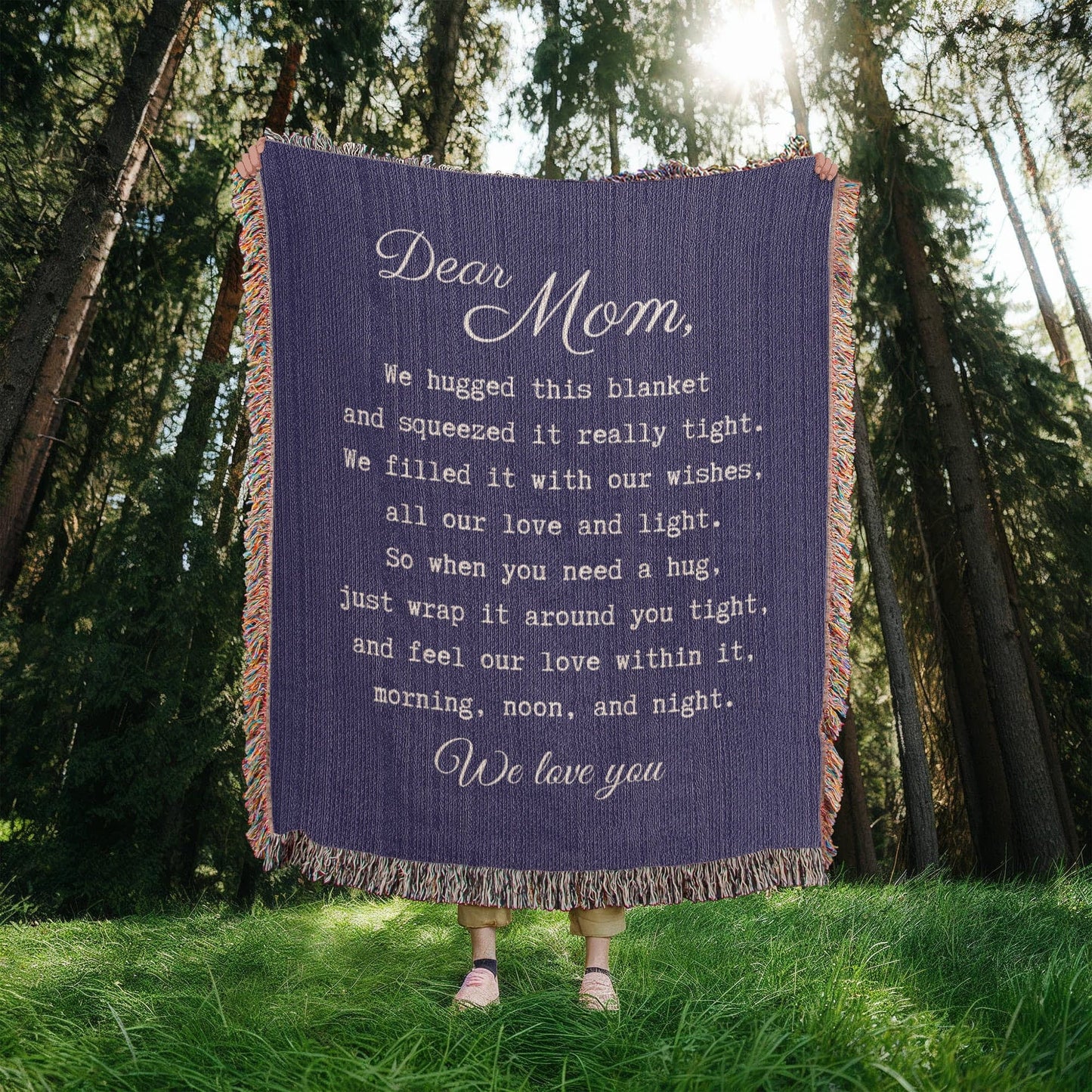 Mom "We Hugged This Blanket" | Heirloom Woven Blanket