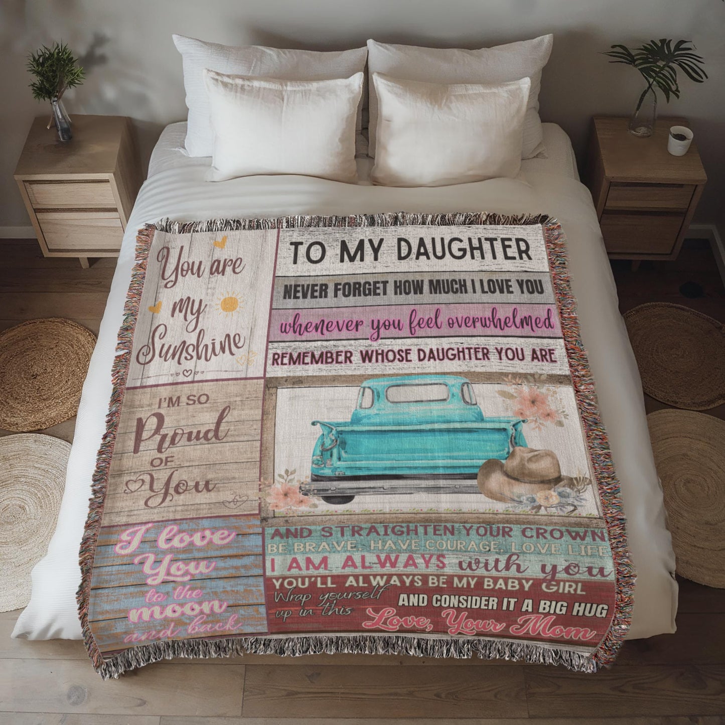 Daughter Love Mom "Never Forget" | Heirloom Woven Blanket