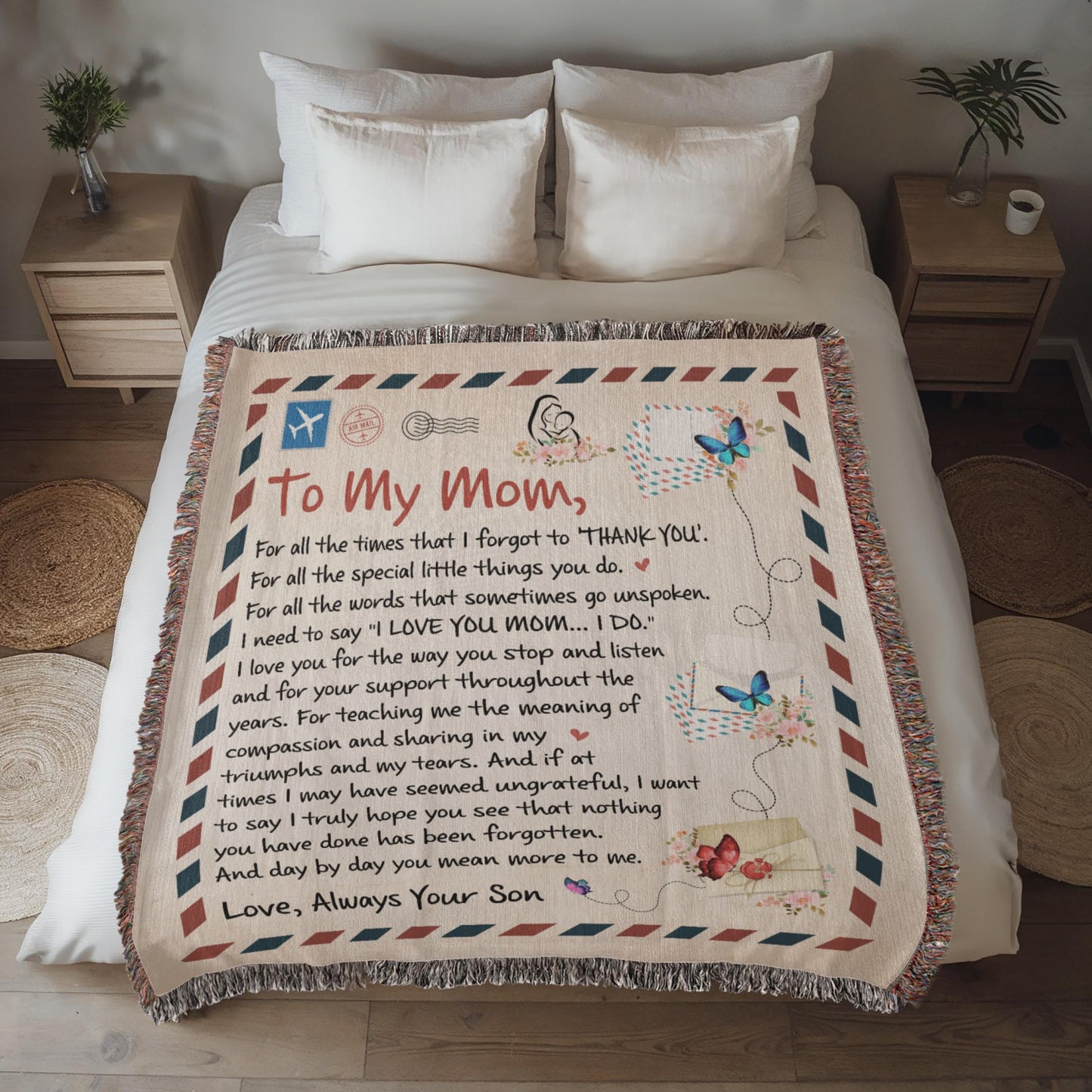 Mom Love Son "For All The Times" | Heirloom Woven Blanket