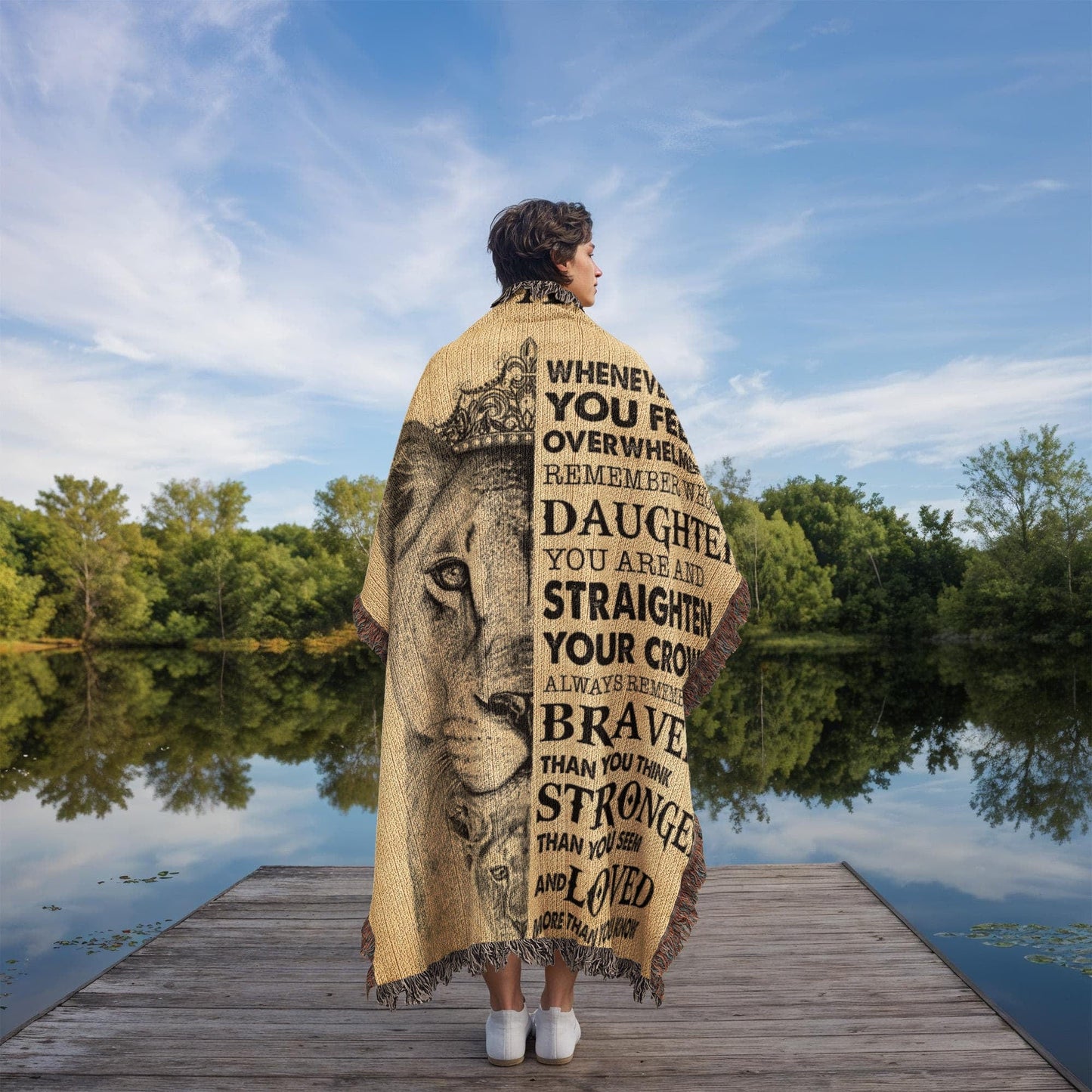 Daughter Love Mom " Straighten Your Crown" | Heirloom Woven Blanket