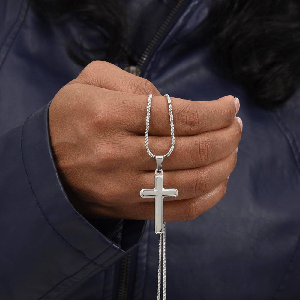 Grandson "Never Give Up" | Cross Necklace - Shoptopia Jewelry