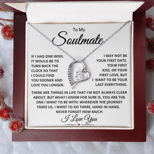 Romantic gift for soulmate with Last Everything message card with Necklace