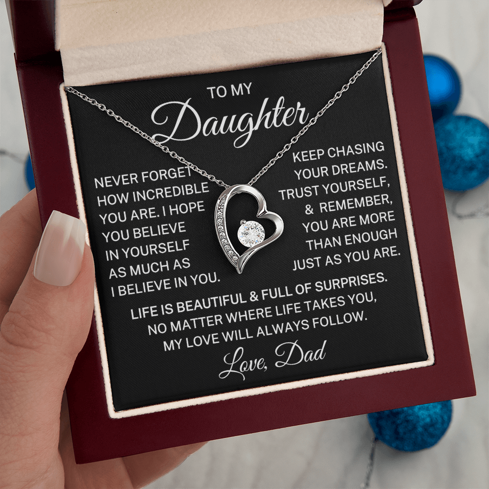 Gift for Daughter Love Dad "More Than Enough" | Forever Love Necklace