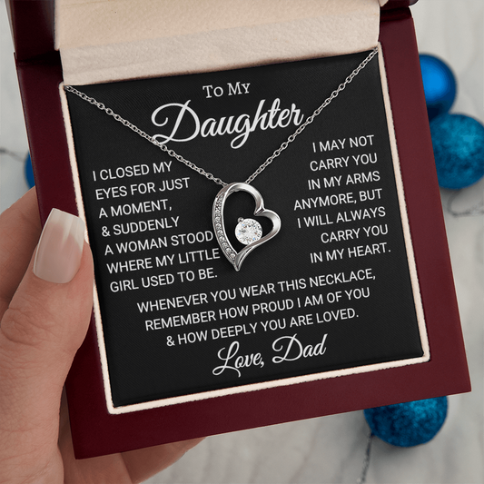 Gift for Daughter Love Dad "In My Heart" | Forever Love Necklace