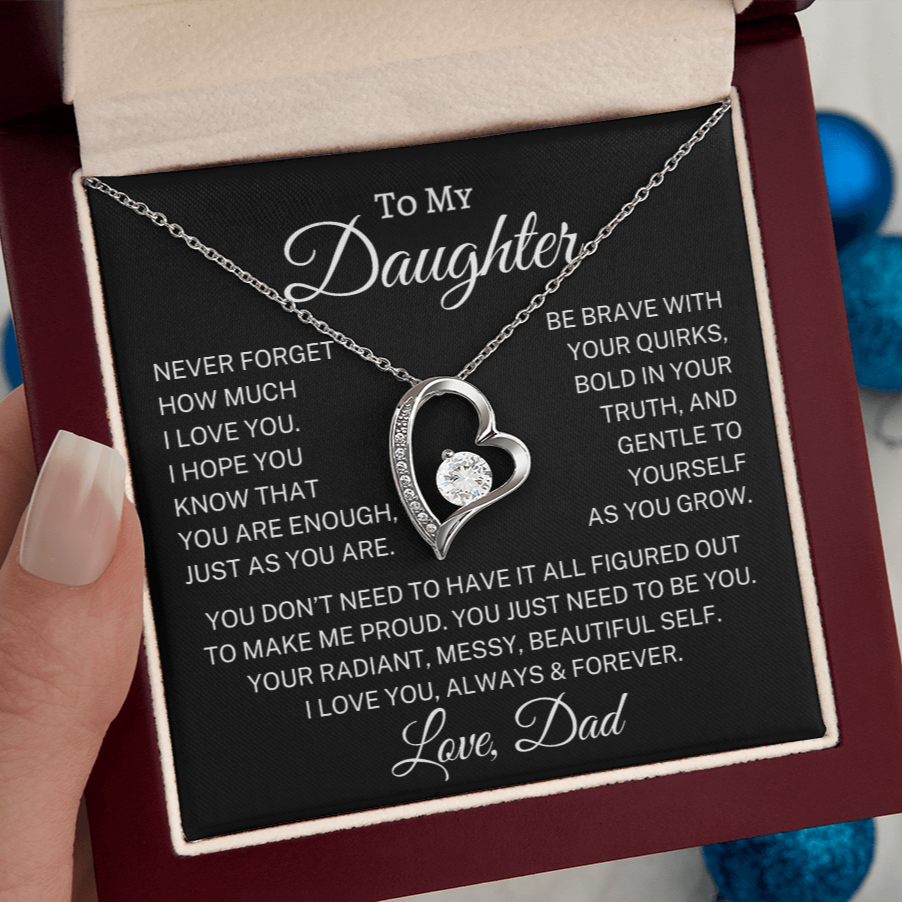 Gift for Daughter From Dad "Just As You Are" | Forever Love Necklace