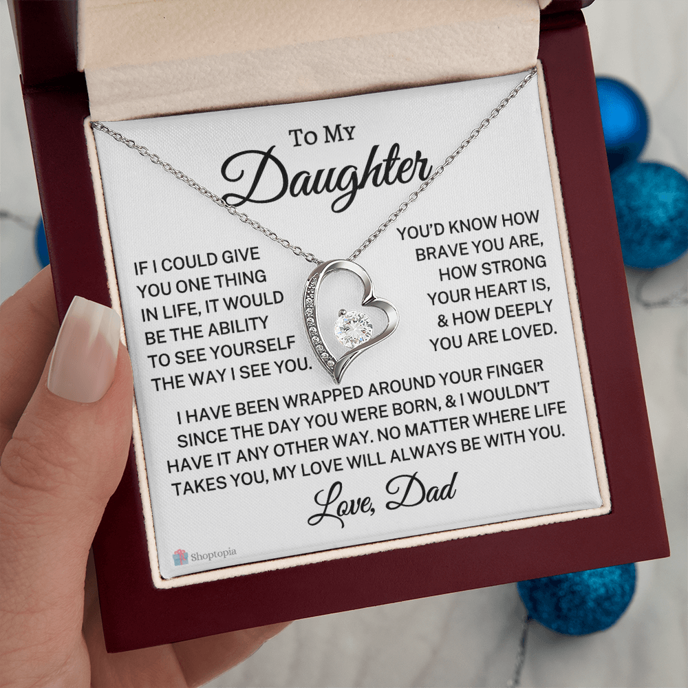 Gift for Daughter Love Dad "Wrapped Around Your Finger" | Forever Love Necklace