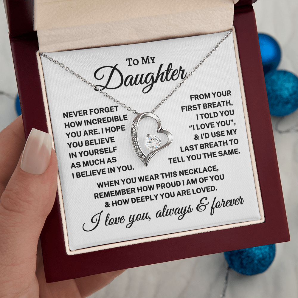Gift for Daughter Love Dad "Believe In Yourself" | Forever Love Necklace