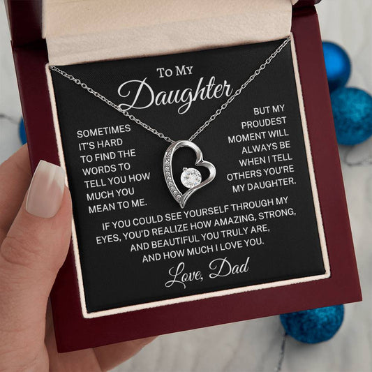 Gift for Daughter Love Dad "Proudest Moment" | Forever Love Necklace
