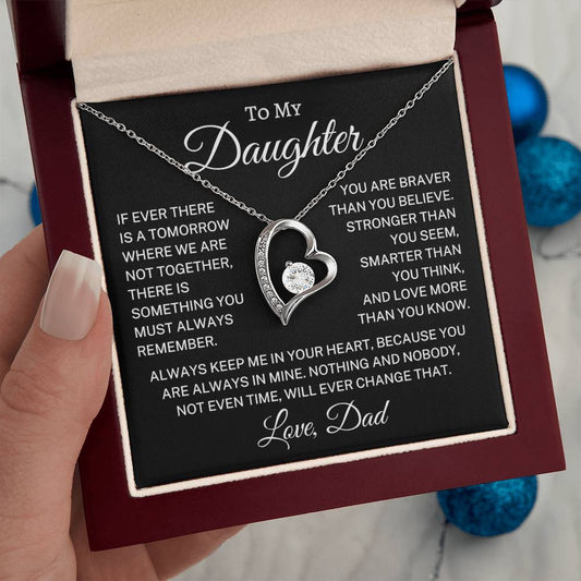 Gift for Daughter Love Dad " Loved More Than You Know" | Forever Love Necklace