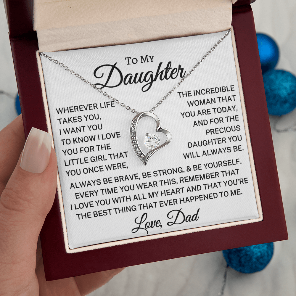 Gift for Daughter Love Dad "Incredible Woman" | Forever Love Necklace