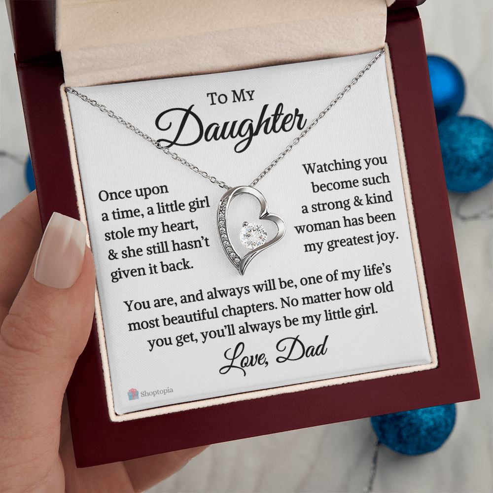 Gift for Daughter Love Dad "Stole My Heart" | Forever Love Necklace