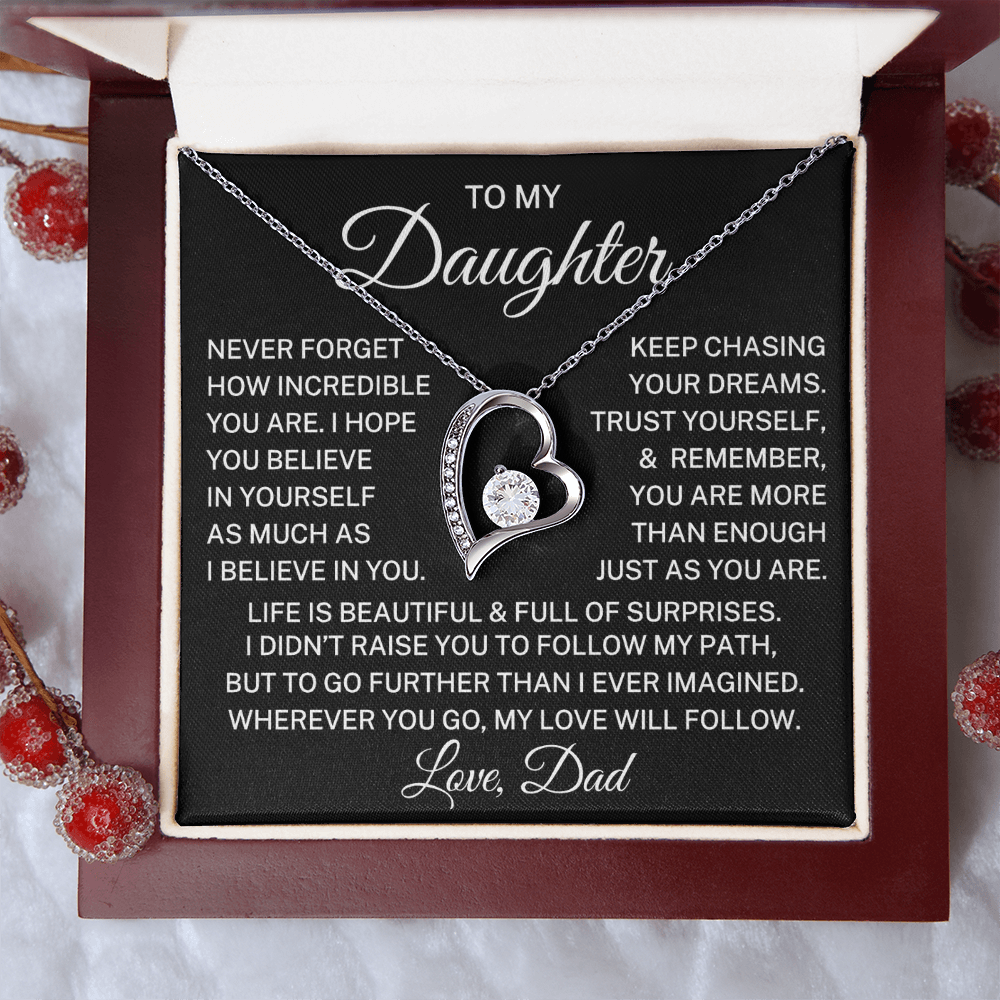 Gift for Daughter Love Dad "Go Further" | Forever Love Necklace