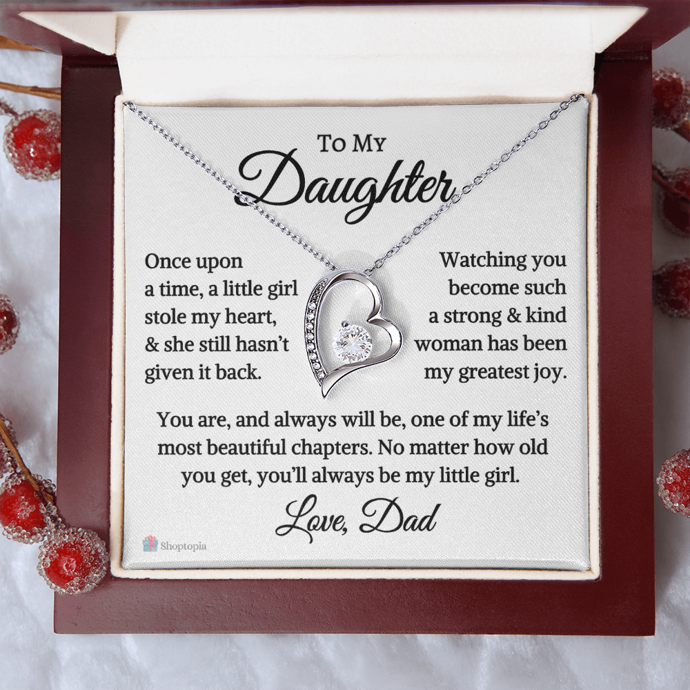 Gift for Daughter Love Dad "Stole My Heart" | Forever Love Necklace