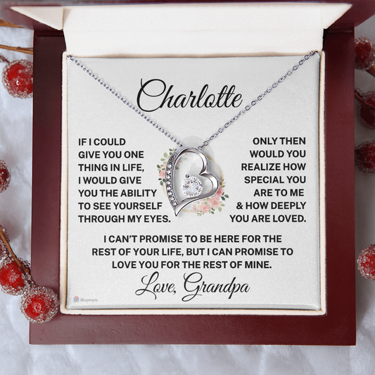 Gift for Granddaughter "How Deeply You Are Loved" | Personalized |  Forever Love Necklace