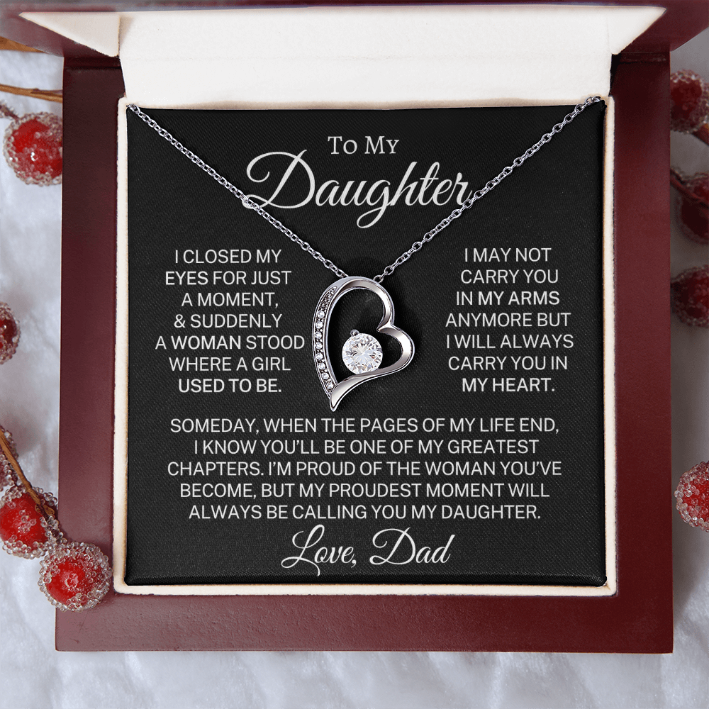 Gift for My Daughter Love Dad "Proudest Moment" | Forever Love Necklace