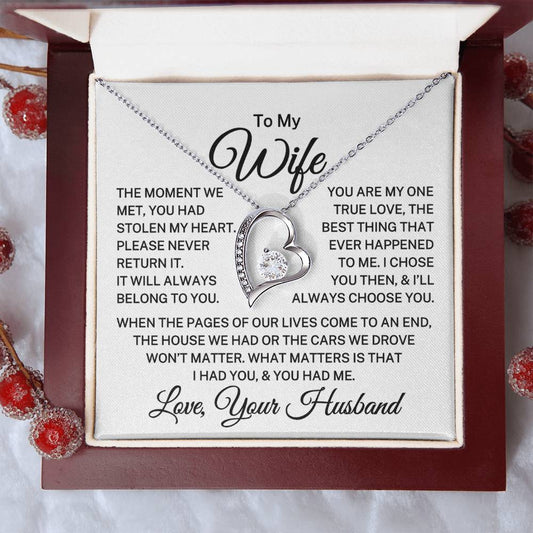 Gift for Wife "You Had Stolen My Heart" | Forever Love Necklace