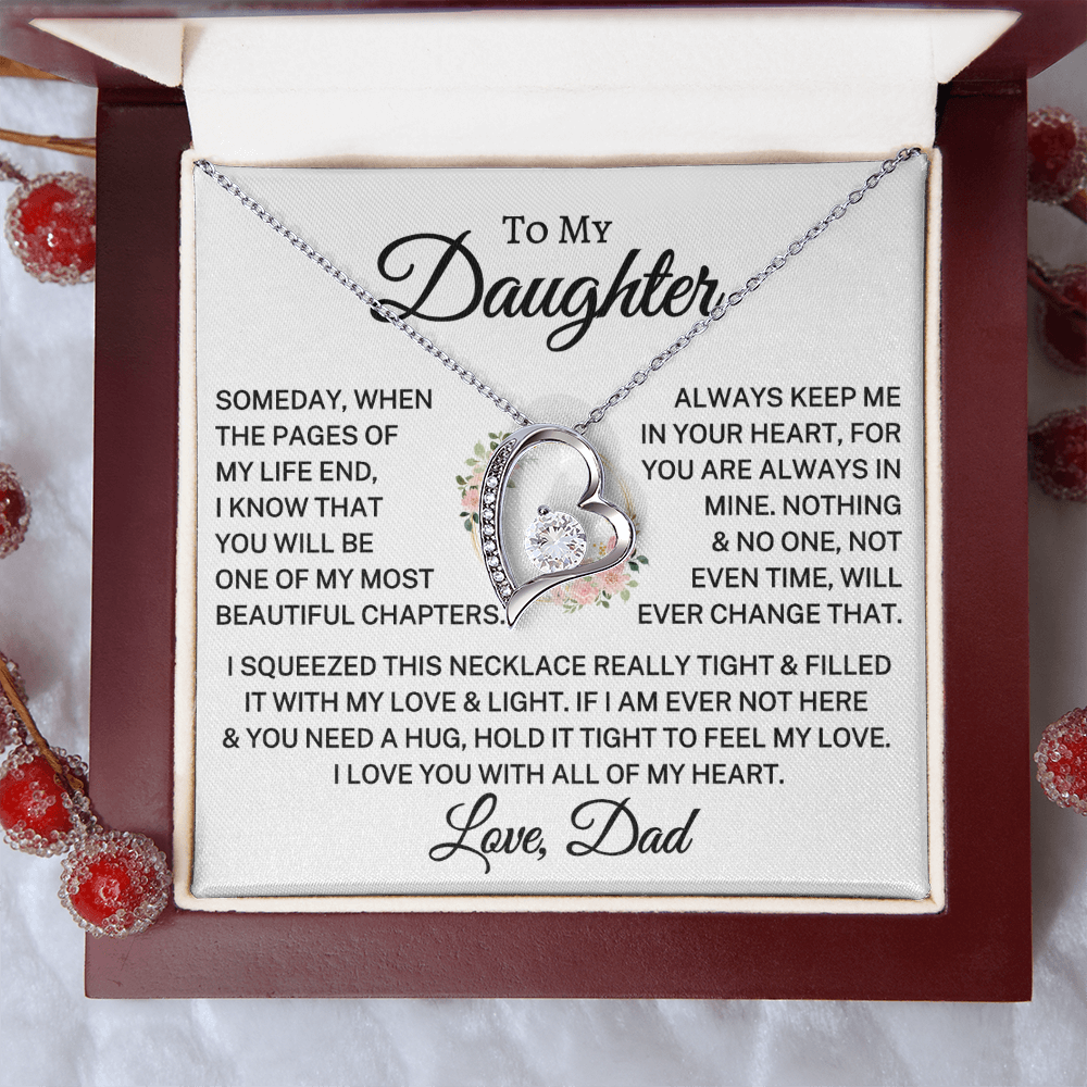 Gift for Daughter from Dad “Most Beautiful Chapters” || Forever Love Necklace