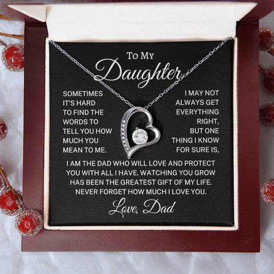 Gift for Daughter Love Dad "Love & Protect" | Forever Love Necklace
