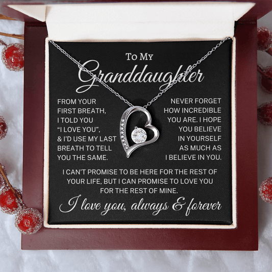 Gift for Granddaughter "“From Your First Breath” | Forever Love Necklace