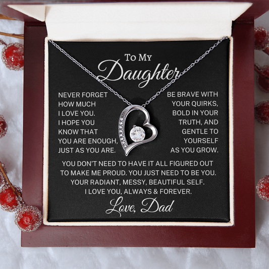 Gift for Daughter From Dad "Just As You Are" | Forever Love Necklace