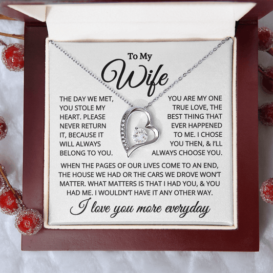 Gift for Wife "You Stole My Heart" | Forever Love Necklace