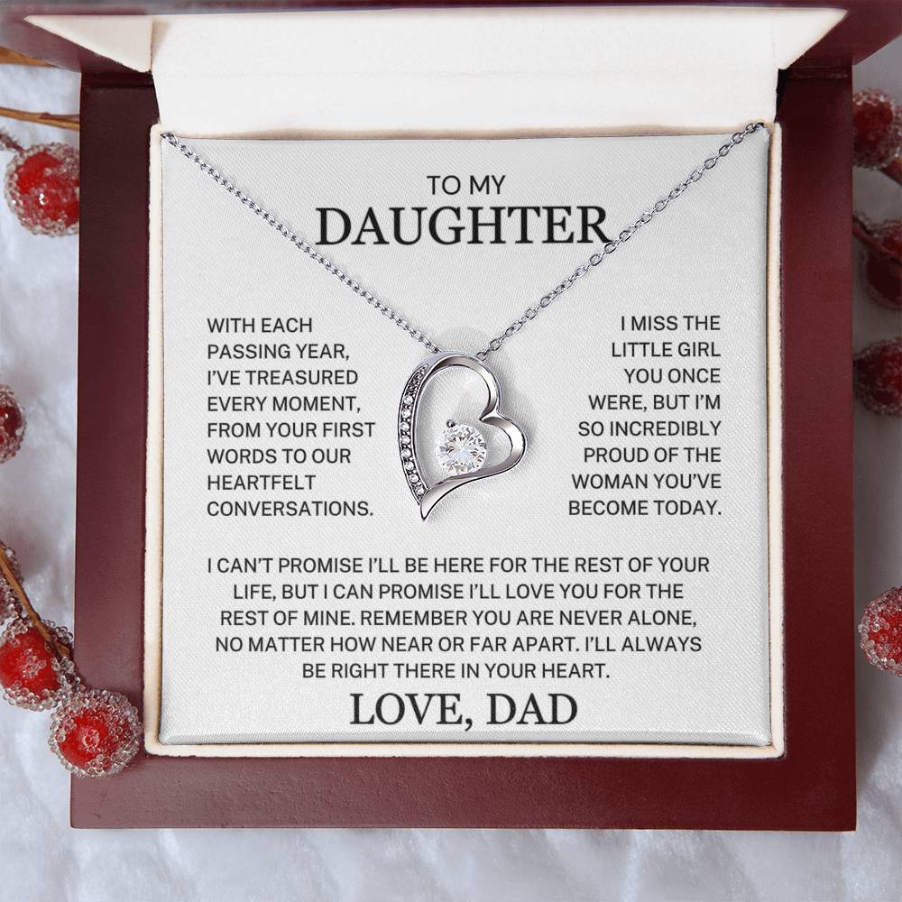 Daughter Love Dad "Treasured Every Moment" | Forever Love Necklace