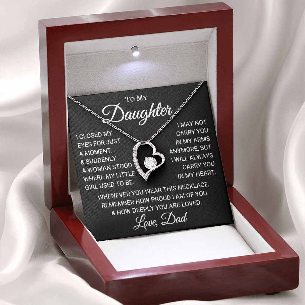 Gift for Daughter Love Dad "In My Heart" | Forever Love Necklace