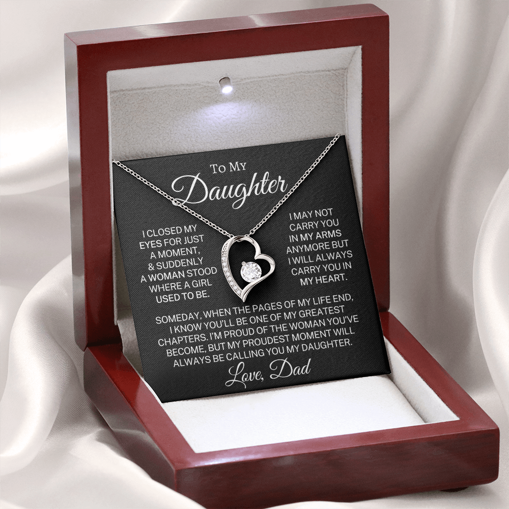 Gift for My Daughter Love Dad "Proudest Moment" | Forever Love Necklace