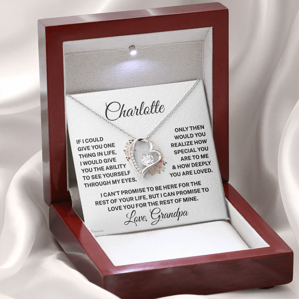 Gift for Granddaughter "How Deeply You Are Loved" | Personalized |  Forever Love Necklace