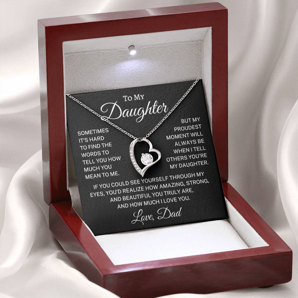 Gift for Daughter Love Dad "Proudest Moment" | Forever Love Necklace