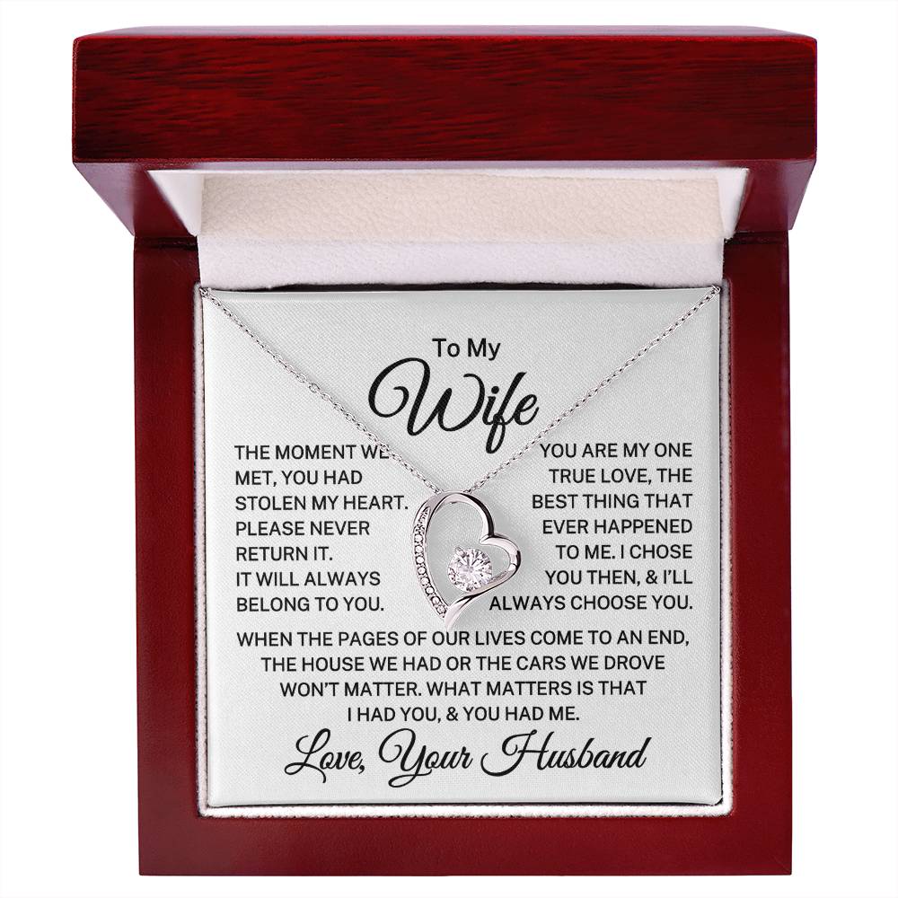 Gift for Wife "You Had Stolen My Heart" | Forever Love Necklace