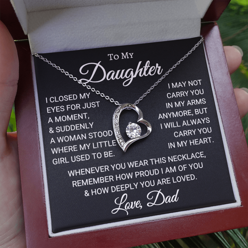 Gift for Daughter Love Dad "In My Heart" | Forever Love Necklace