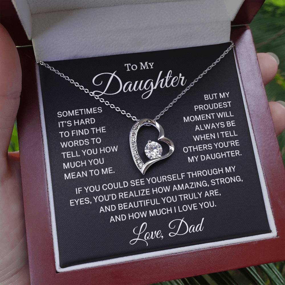 Gift for Daughter Love Dad "Proudest Moment" | Forever Love Necklace